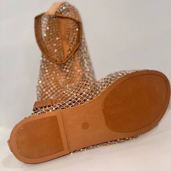 Nude Crystal Flat Slippers – Size 9, Brand New - Picture 3 of 5